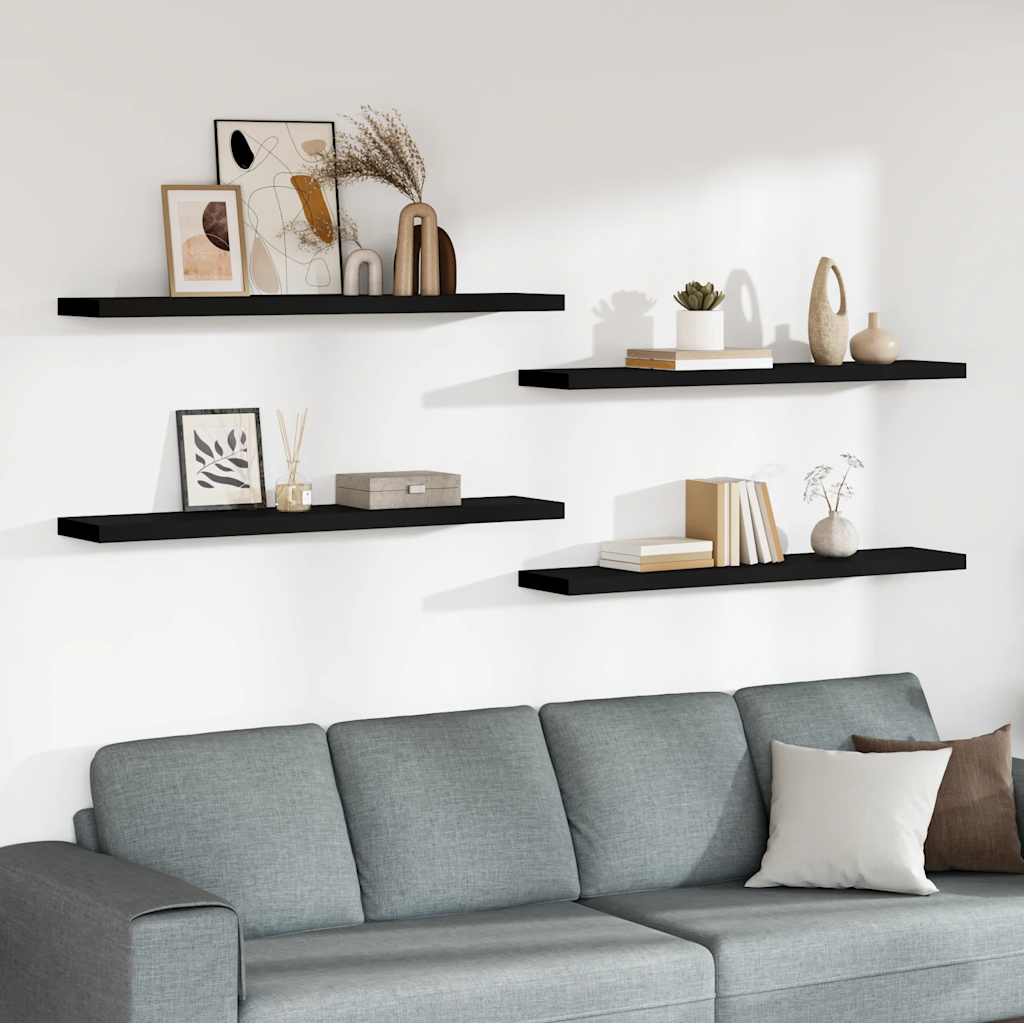 Estantes flotantes de pared 4 uds MDF gris 50x23x3,8 cm