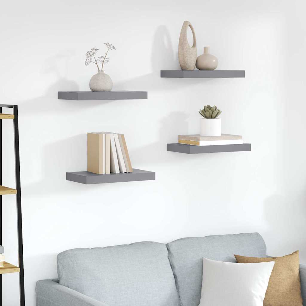 Estantes flotantes de pared 4 uds blanco MDF 50x23x3,8 cm