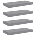 Estantes flotantes de pared 4 uds MDF gris 50x23x3,8 cm