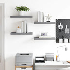 Estantes flotantes de pared 4 uds MDF gris 50x23x3,8 cm