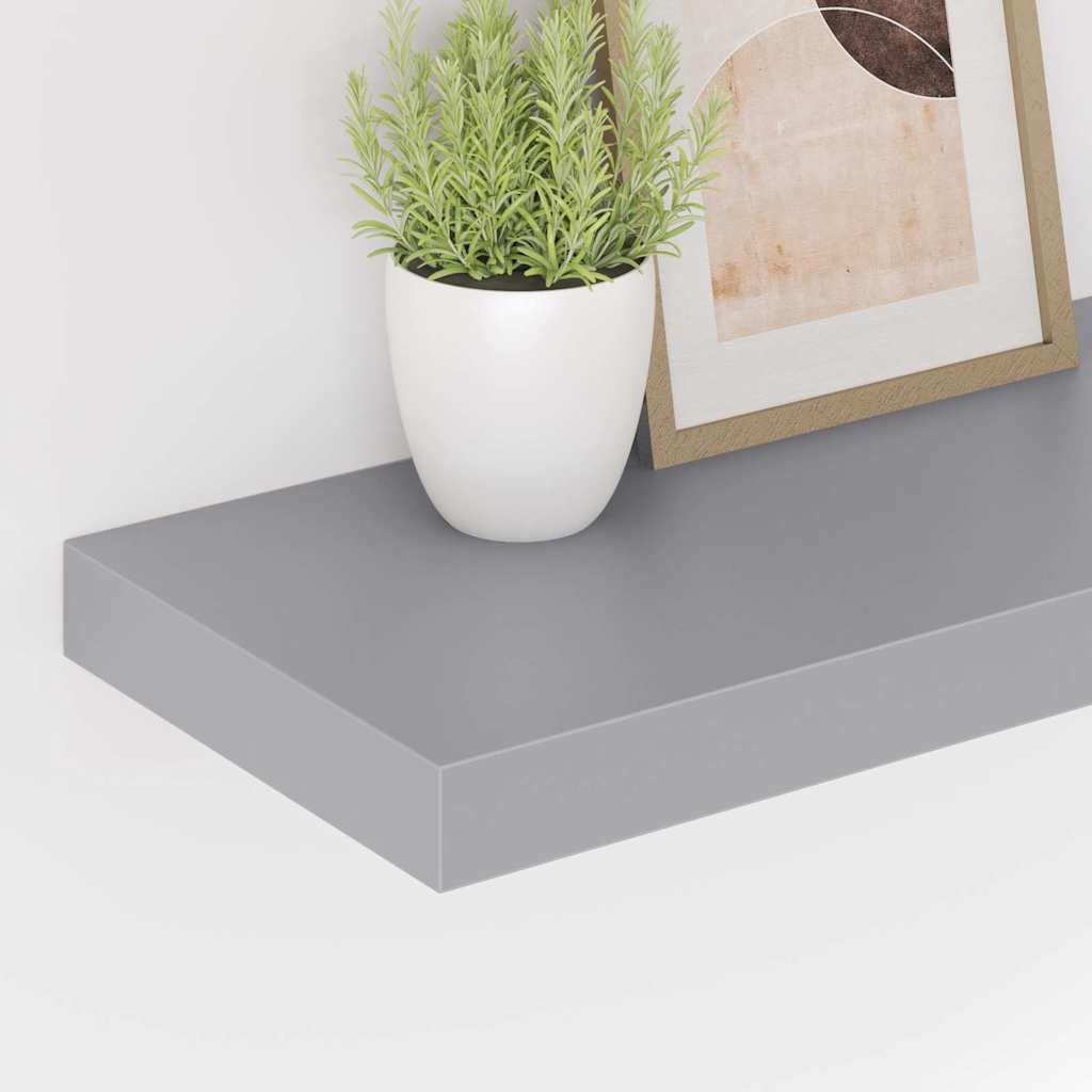 Estantes flotantes de pared 4 uds MDF gris 50x23x3,8 cm