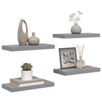 Estantes flotantes de pared 4 uds MDF gris 50x23x3,8 cm