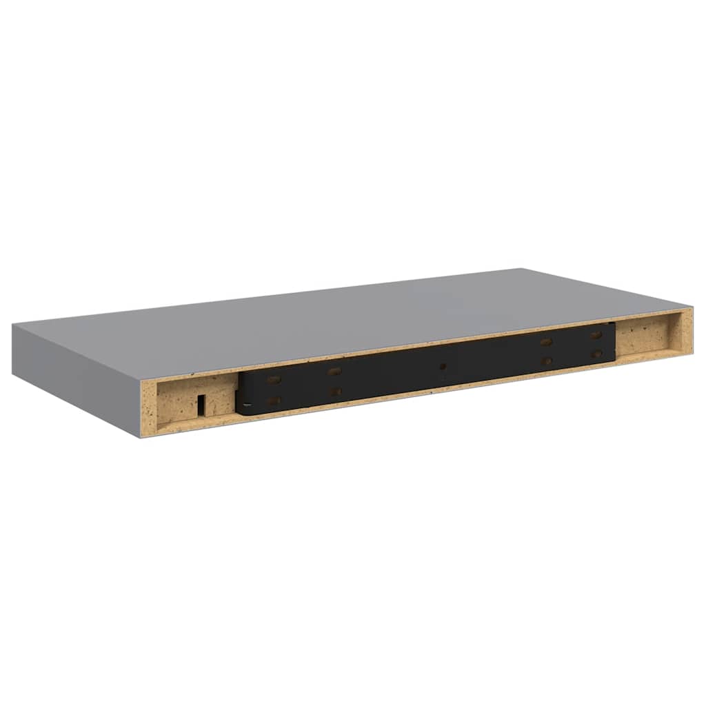 Estantes flotantes de pared 4 uds MDF gris 50x23x3,8 cm