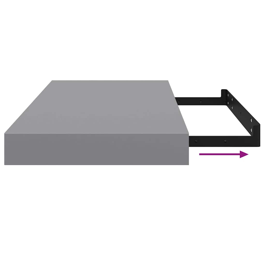 Estantes flotantes de pared 4 uds MDF gris 50x23x3,8 cm