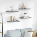 Estantes flotantes de pared 4 uds MDF gris 50x23x3,8 cm