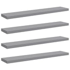 Estantes flotantes pared 4 MDF gris 120x23,5x3,8 cm