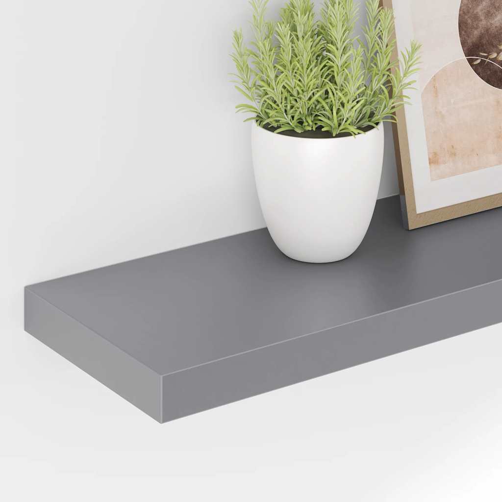 Estantes flotantes pared 4 MDF gris 120x23,5x3,8 cm
