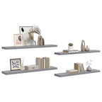 Estantes flotantes pared 4 MDF gris 120x23,5x3,8 cm