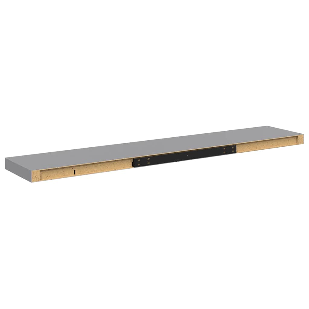 Estantes flotantes pared 4 MDF gris 120x23,5x3,8 cm