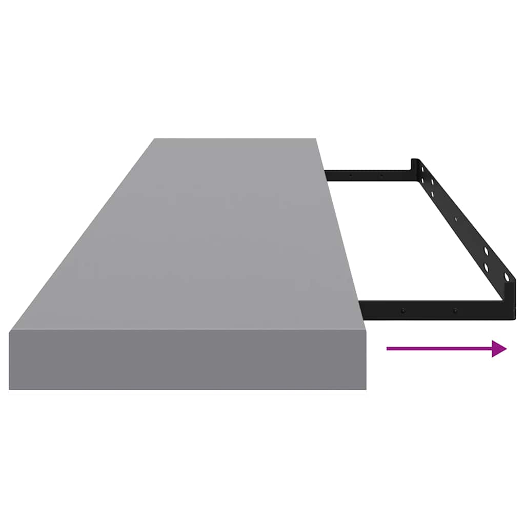 Estantes flotantes pared 4 MDF gris 120x23,5x3,8 cm