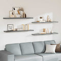Estantes flotantes pared 4 MDF gris 120x23,5x3,8 cm