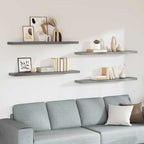 Estantes flotantes pared 4 MDF gris 120x23,5x3,8 cm