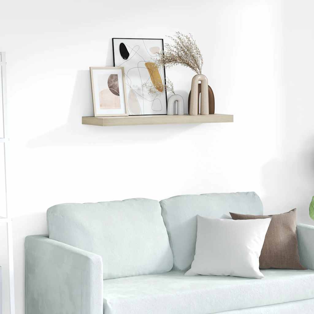 Estante flotante de pared blanco brillante MDF 120x23,5x3,8 cm
