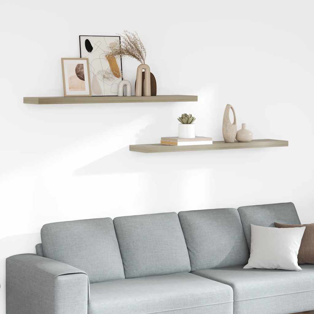 Estante flotante de pared 2 uds MDF blanco brillo 23x23,5x3,8cm