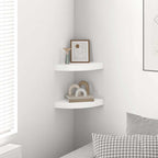 Estantes esquineros flotantes (2 unidades), blanco brillante, 25 x 25 x 3,8 cm, MDF
