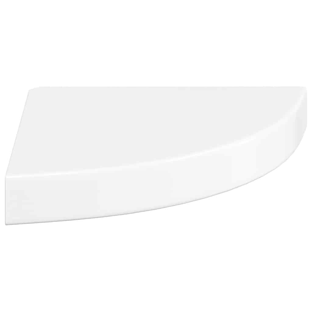 Estantes esquineros flotantes (2 unidades), blanco brillante, 25 x 25 x 3,8 cm, MDF