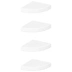 Estantes esquineros flotantes (4 unidades), blanco brillante, 25 x 25 x 3,8 cm, MDF