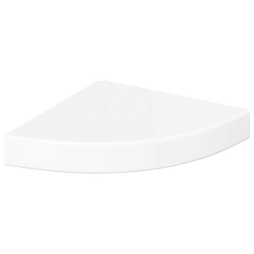 Estantes esquineros flotantes (4 unidades), blanco brillante, 25 x 25 x 3,8 cm, MDF