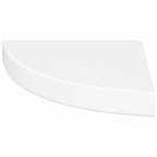 Estantes esquineros flotantes (4 unidades), blanco brillante, 25 x 25 x 3,8 cm, MDF