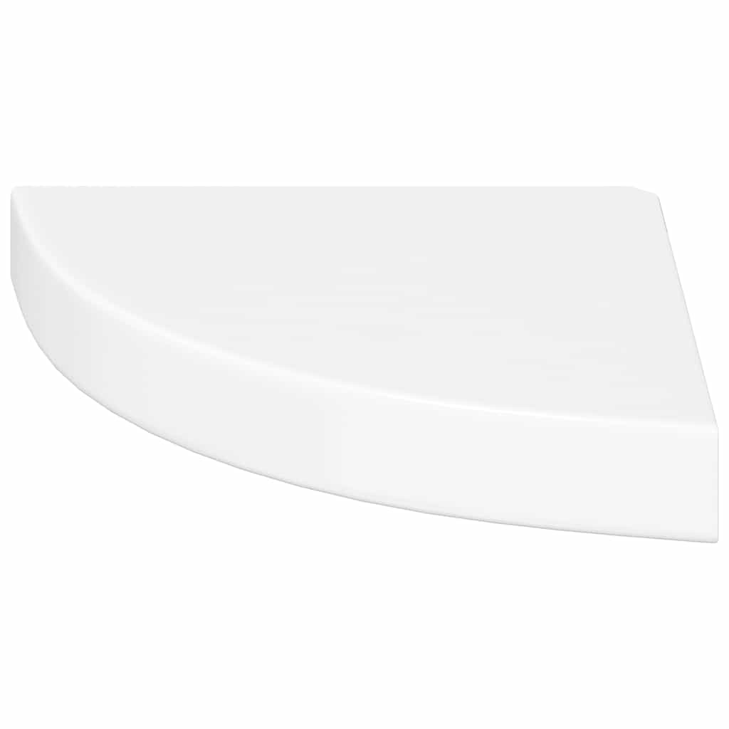 Estantes esquineros flotantes (4 unidades), blanco brillante, 25 x 25 x 3,8 cm, MDF