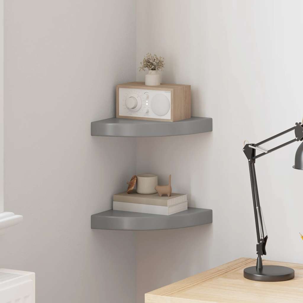 323926 Floating Corner Shelves 2 pcs Oak 35x35x3,8 cm MDF