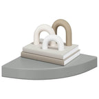 Estante flotante de pared 4 uds MDF gris brillo 25x25x3,8 cm