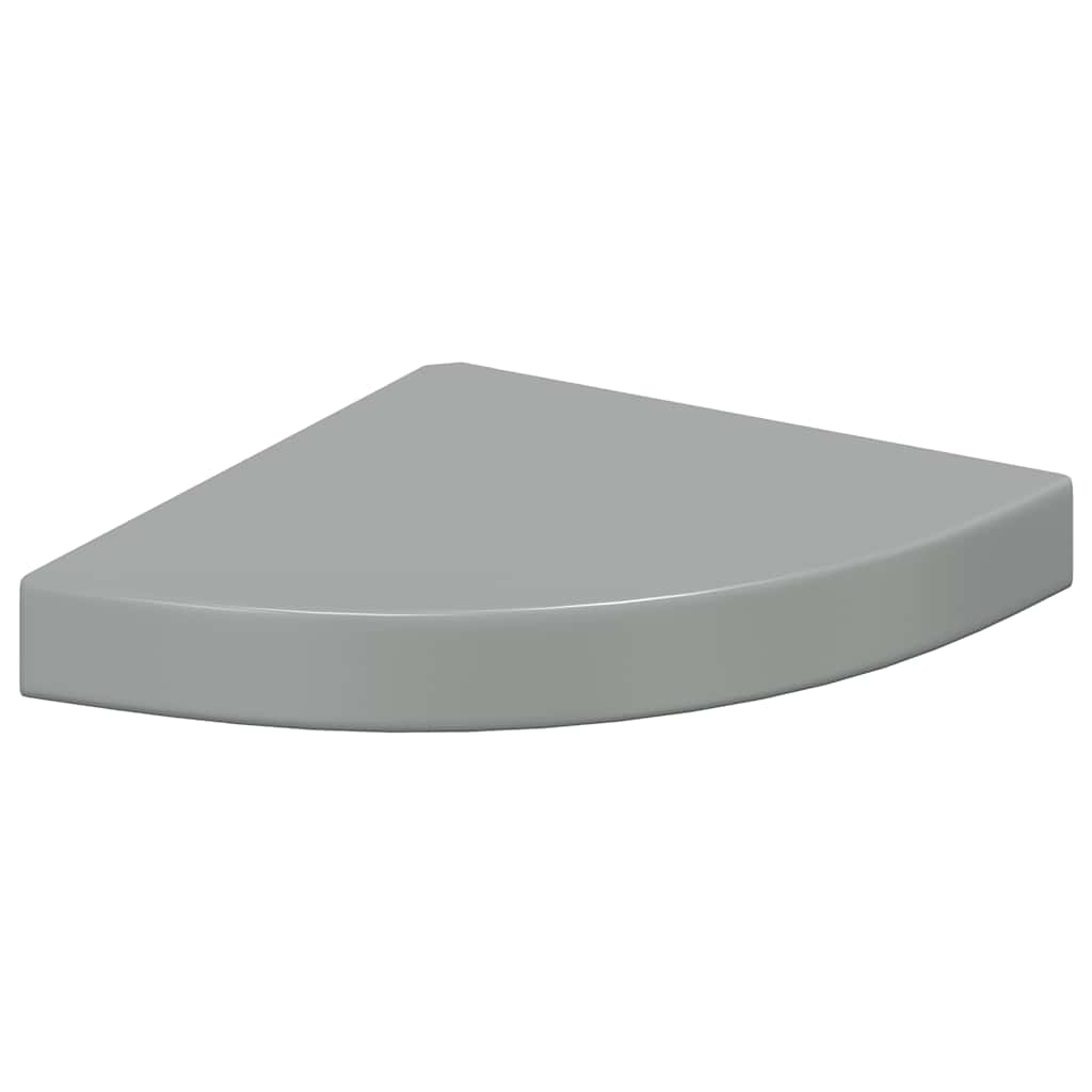 Estante flotante de pared 4 uds MDF gris brillo 25x25x3,8 cm