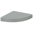 Estante flotante de pared 4 uds MDF gris brillo 25x25x3,8 cm