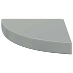 Estante flotante de pared 4 uds MDF gris brillo 25x25x3,8 cm