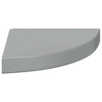Estante flotante de pared 4 uds MDF gris brillo 25x25x3,8 cm