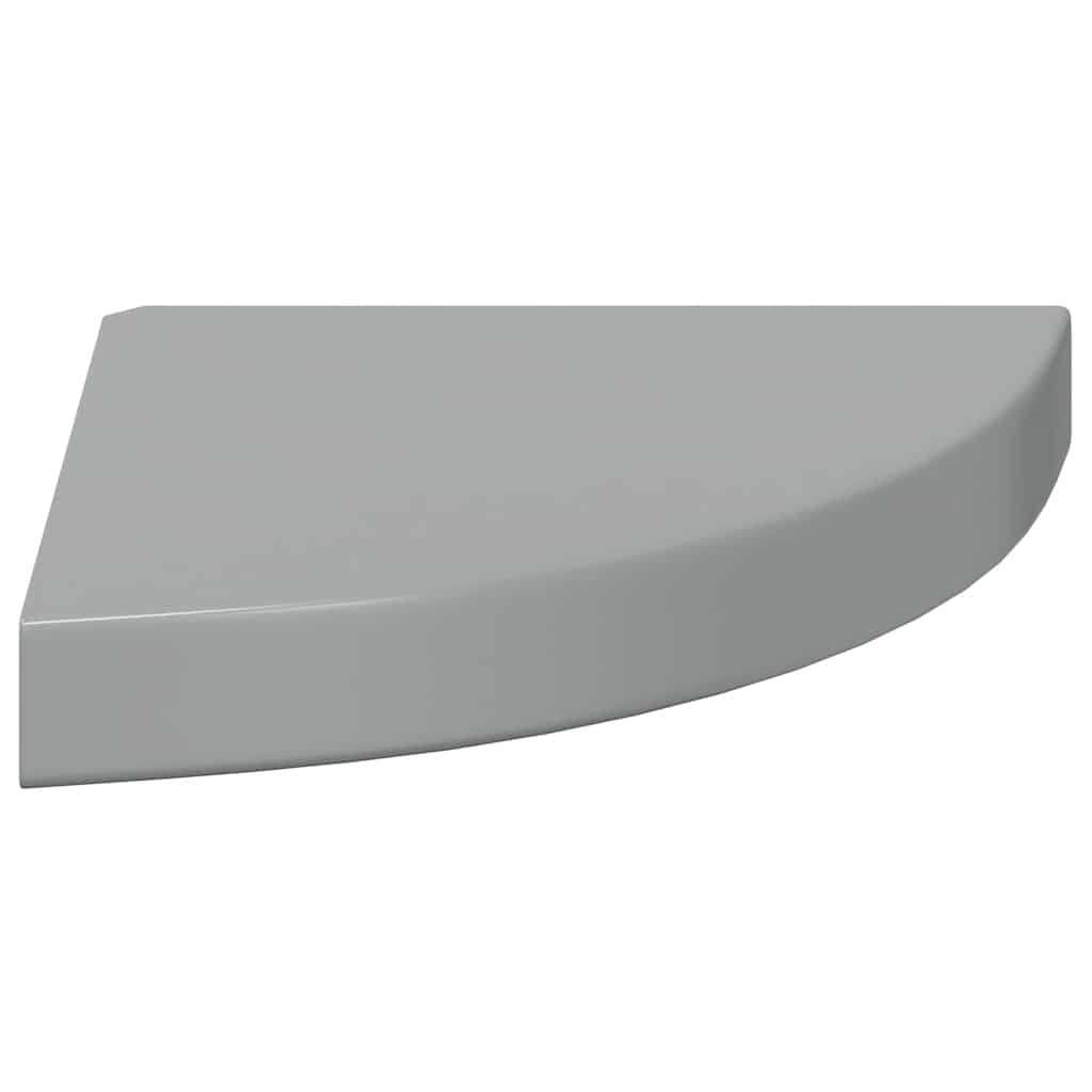 Estante flotante de pared 4 uds MDF gris brillo 25x25x3,8 cm