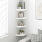 Estantes flotantes de pared 4 uds MDF blanco 25x25x3,8 cm