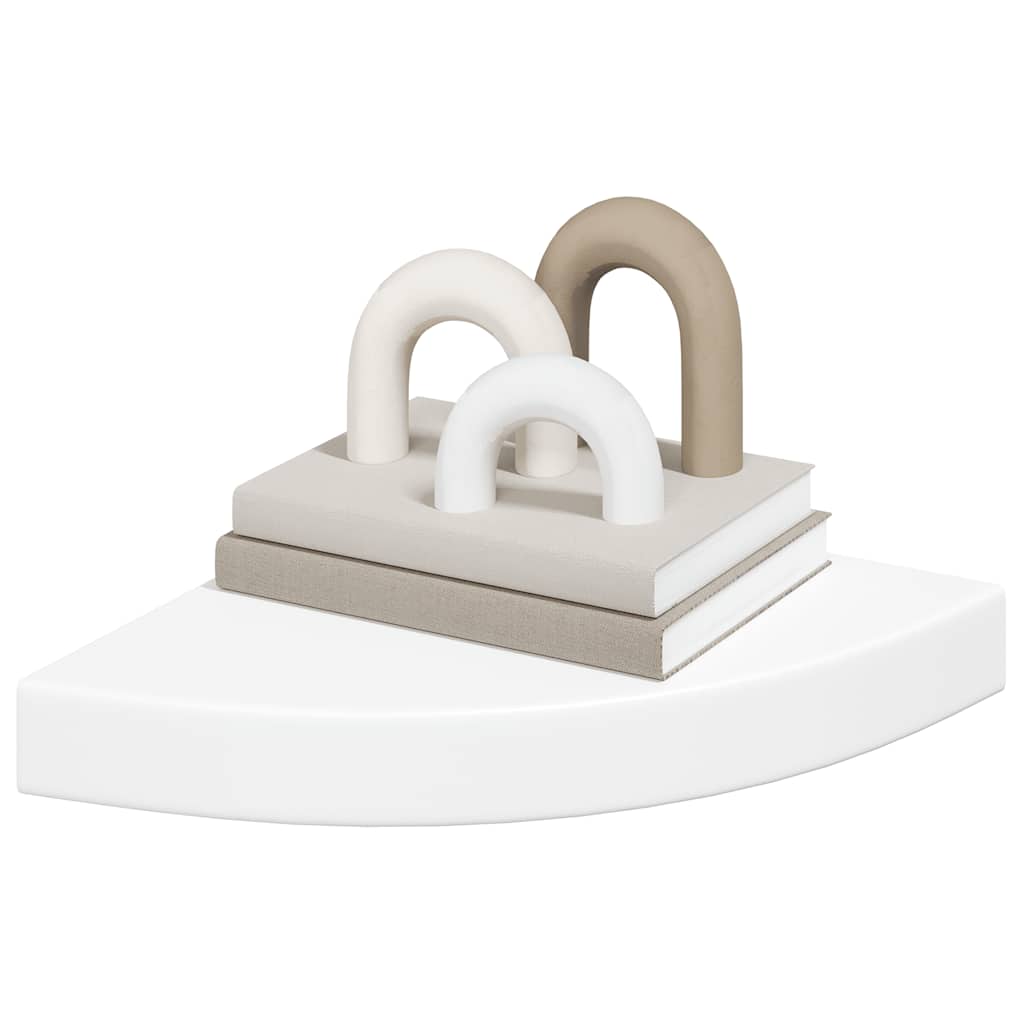 Estantes flotantes de pared 4 uds MDF blanco 25x25x3,8 cm