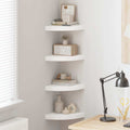 Estantes flotantes de pared 4 uds MDF blanco 25x25x3,8 cm