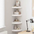 Estantes flotantes de pared 4 uds MDF blanco 25x25x3,8 cm