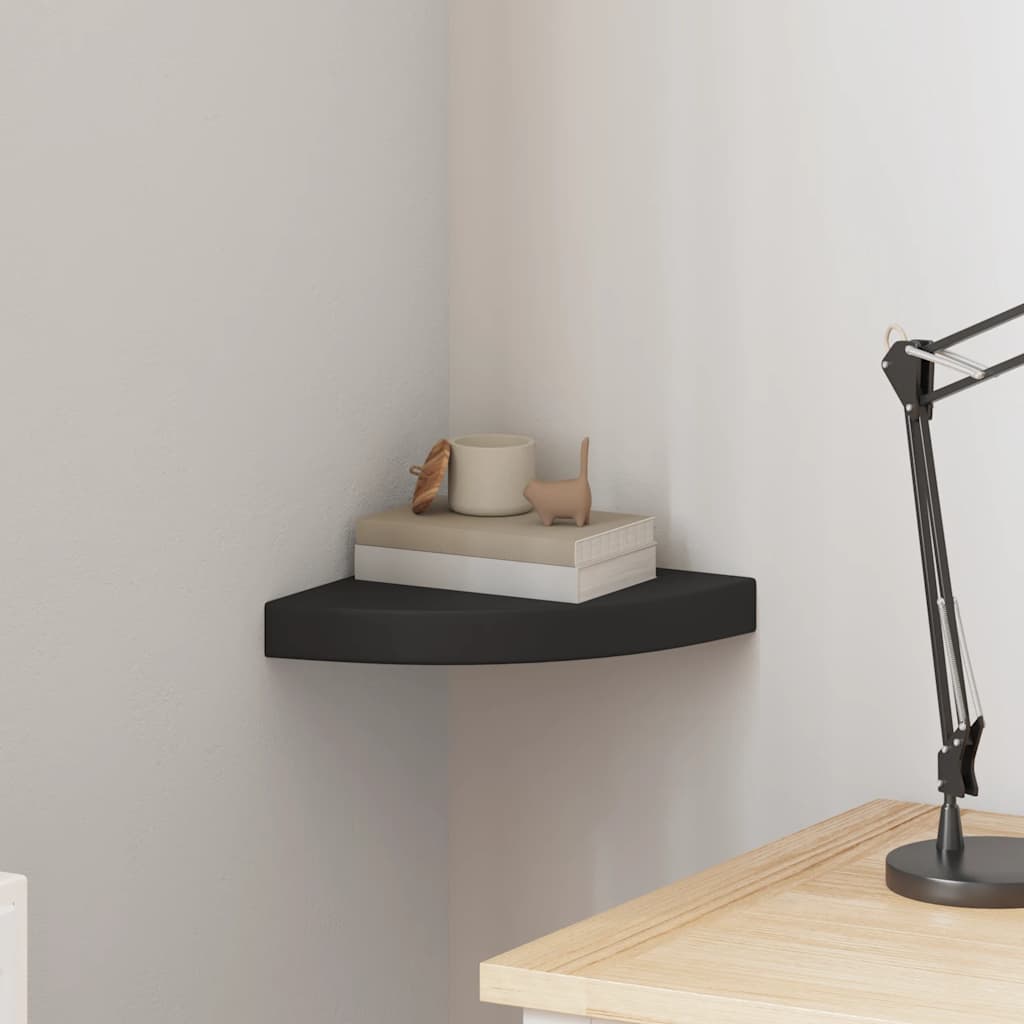323922 Floating Corner Shelf Grey 35x35x3,8 cm MDF