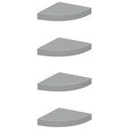 Estantes flotantes de pared 4 uds MDF gris 25x25x3,8 cm