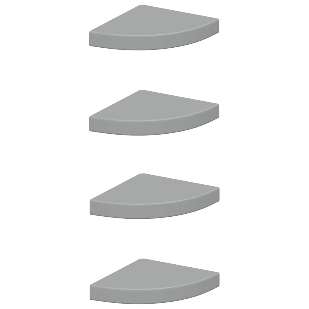 Estantes flotantes de pared 4 uds MDF gris 25x25x3,8 cm