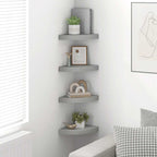 Estantes flotantes de pared 4 uds MDF gris 25x25x3,8 cm