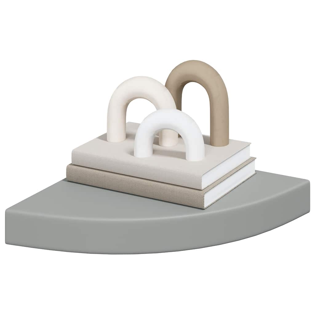 Estantes flotantes de pared 4 uds MDF gris 25x25x3,8 cm