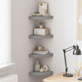Estantes flotantes de pared 4 uds MDF gris 25x25x3,8 cm