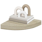 Estante flotante de esquina 4 uds MDF roble 25x25x3,8 cm
