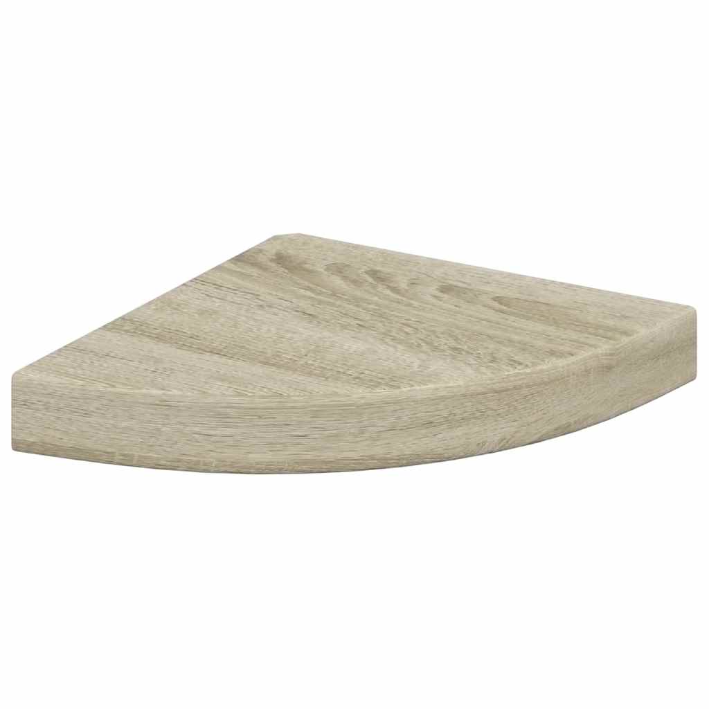 Estante flotante de esquina 4 uds MDF roble 25x25x3,8 cm