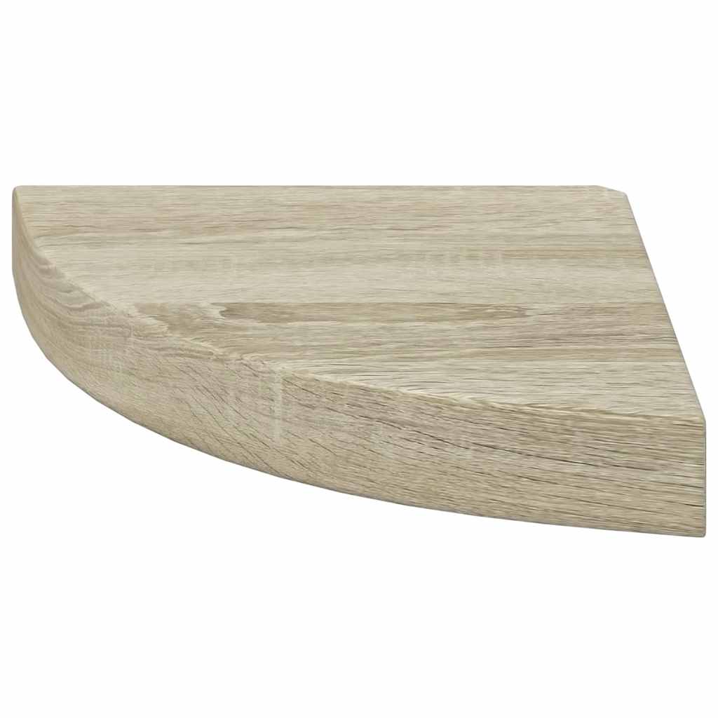 Estante flotante de esquina 4 uds MDF roble 25x25x3,8 cm