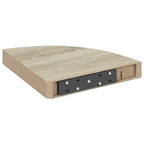Estante flotante de esquina 4 uds MDF roble 25x25x3,8 cm