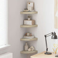 Estante flotante de esquina 4 uds MDF roble 25x25x3,8 cm