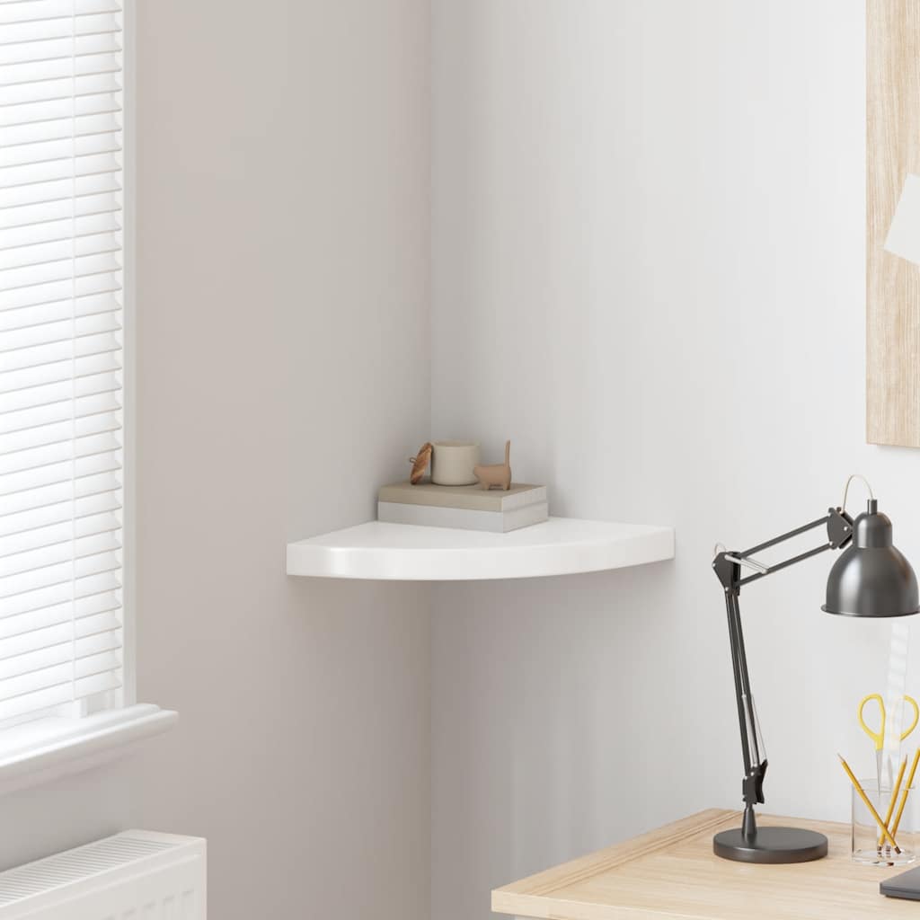 323922 Floating Corner Shelf Grey 35x35x3,8 cm MDF