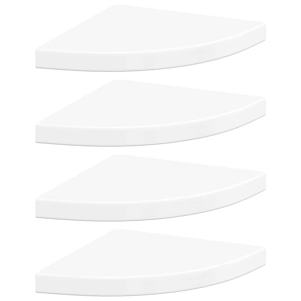 Estante flotante de pared 4 uds MDF blanco brillo 35x35x3,8 cm