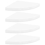 Estante flotante de pared 4 uds MDF blanco brillo 35x35x3,8 cm