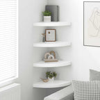 Estante flotante de pared 4 uds MDF blanco brillo 35x35x3,8 cm